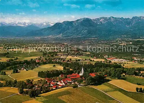 AK / Ansichtskarte Gaissach_Oberbayern Ferienort Isartal Alpenpanorama Fliegeraufnahme Gaissach Oberbayern