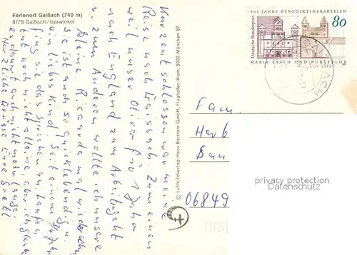 AK / Ansichtskarte Gaissach_Oberbayern Ferienort Isartal Alpenpanorama Fliegeraufnahme Gaissach Oberbayern