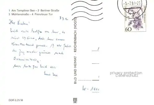 AK / Ansichtskarte Templin Templiner See Berliner Strasse Muehlenstrasse Prenzlauer Tor Templin