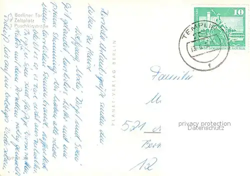 AK / Ansichtskarte Templin Berliner Tor Zeltplatz Puschkinstrasse Templin