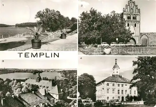 AK / Ansichtskarte Templin Templiner See Prenzlauer Tor Panorama Rathaus Templin