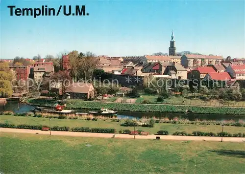 AK / Ansichtskarte Templin Panorama Kanal Stadtmauer Stadtkern Fliegeraufnahme Templin