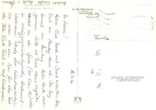 AK / Ansichtskarte Boeblingen Marktplatz Rathaus Boeblingen