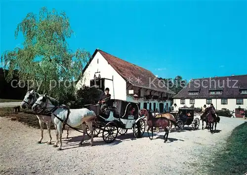 AK / Ansichtskarte Eigeltingen Hotel Restaurant Cafe Zur Lochmuehle Pferdekutsche Reiten Eigeltingen