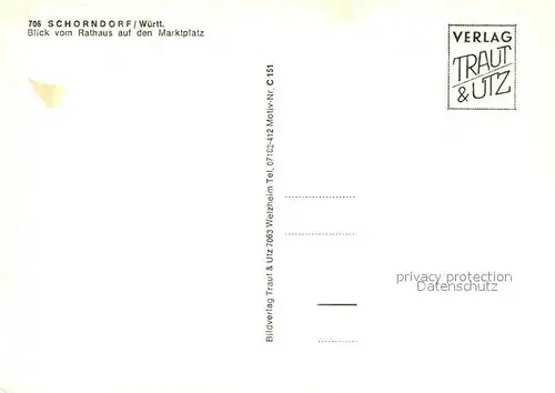 AK / Ansichtskarte Schorndorf_Wuerttemberg Blick vom Rathaus auf den Marktplatz Altstadt Fachwerkhaeuser Schorndorf Wuerttemberg