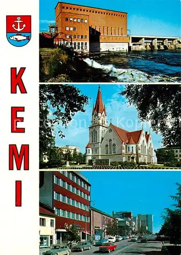 AK / Ansichtskarte Kemi Kraftwerk Kirche Strassenpartie Kemi