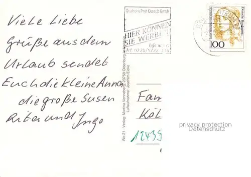 AK / Ansichtskarte Weissenhaeuser_Strand Hotels Ferienanlagen Fliegeraufnahme Weissenhaeuser_Strand