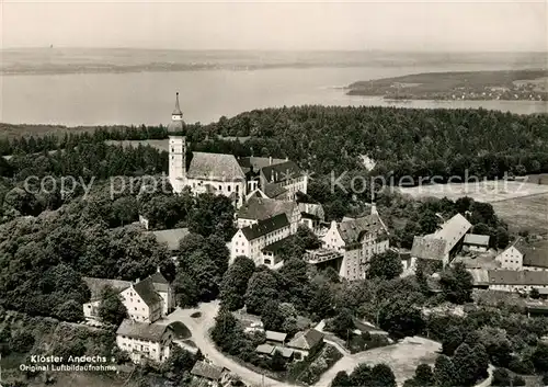 AK / Ansichtskarte Andechs Rokokokirche Kloster Fliegeraufnahme Andechs