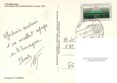 AK / Ansichtskarte Maulbronn Ehemaliges Zisterzienserkloster 12. Jhdt. Fliegeraufnahme Maulbronn