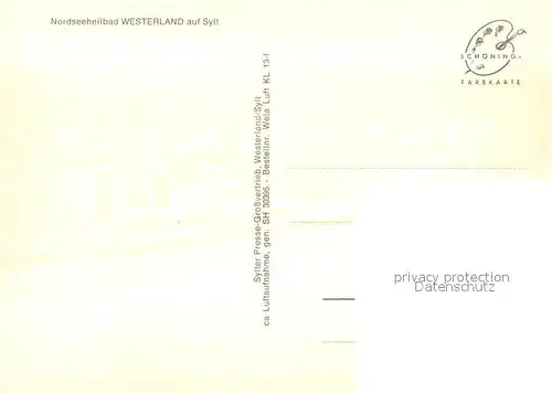 AK / Ansichtskarte Westerland_Sylt Nordseeheilbad Fliegeraufnahme Westerland_Sylt