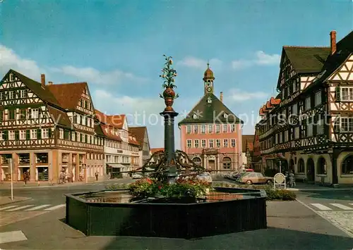 AK / Ansichtskarte Schorndorf_Wuerttemberg Geburtsort Gottlieb Daimler Marktplatz Altstadt Brunnen Fachwerkhaeuser Schorndorf Wuerttemberg