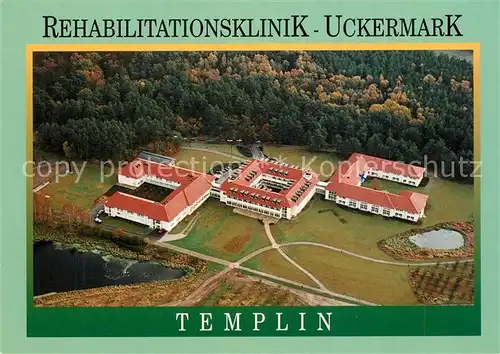 AK / Ansichtskarte Templin Rehabilitationsklinik Uckermark Fliegeraufnahme Templin
