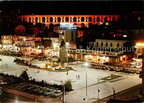 AK / Ansichtskarte Cavala_Kavala View to the aqueduct at night Cavala_Kavala
