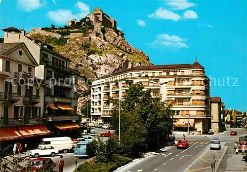 AK / Ansichtskarte Sion_VS Place du Midi et Chateau de Valere Sion_VS
