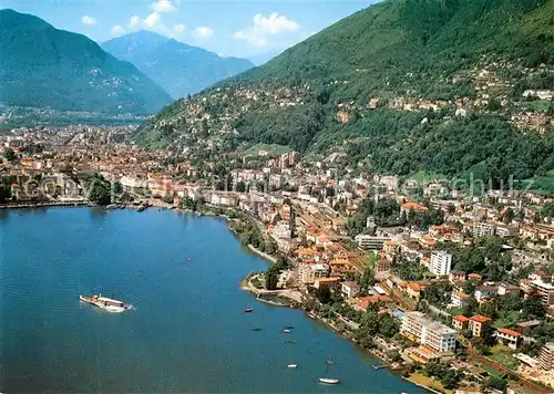 AK / Ansichtskarte Minusio_Locarno_TI Lago Maggiore in alto Orselina Madonna del Sasso veduta aerea Minusio_Locarno_TI