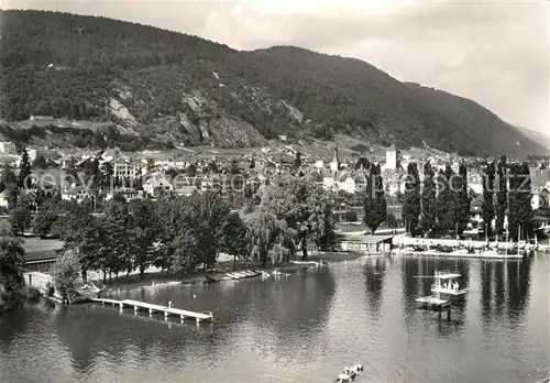 AK / Ansichtskarte La_Neuveville Partie am Bielersee Fliegeraufnahme La_Neuveville