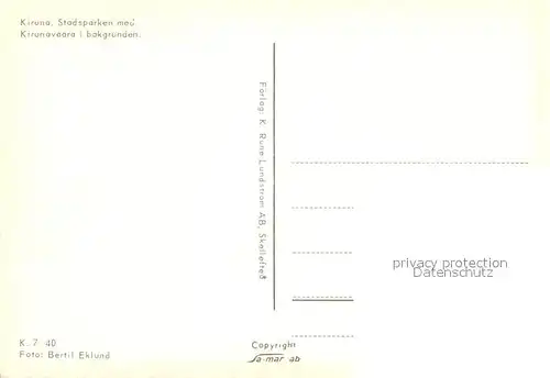 AK / Ansichtskarte Kiruna Stadsparken med Kriunavaara bakgrunden Kiruna