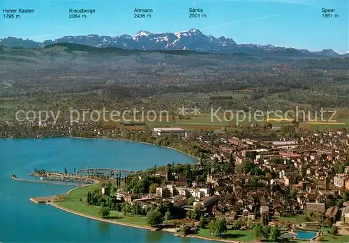 AK / Ansichtskarte Arbon_TG am Bodensee mit Saentis Fliegeraufnahme Arbon_TG