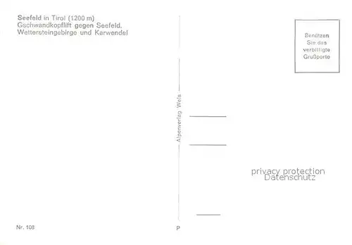 AK / Ansichtskarte Seefeld_Tirol Gschwandkopflift Panorama Wetterstein und Karwendel Seefeld Tirol