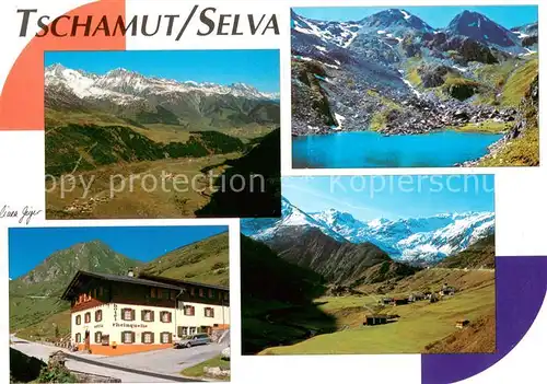 AK / Ansichtskarte Tschamutt_Graubuenden Teilansichten Gasthaus Rheinquelle Tschamutt Graubuenden