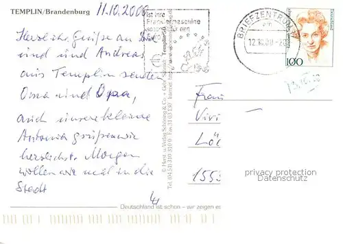 AK / Ansichtskarte Templin Tor der Stadt Rathaus Hafen Innenstadt Templin