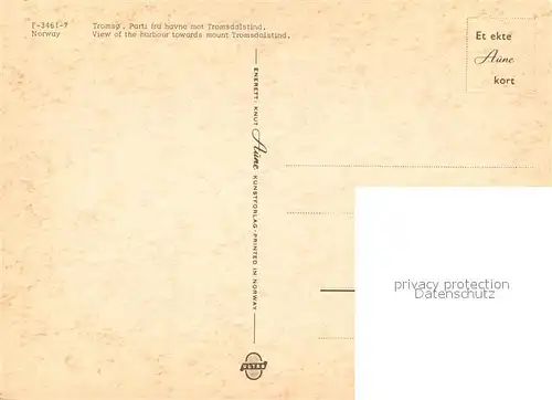 AK / Ansichtskarte Tromsoe View of the harbour towards Mount Tromsdalstind Tromsoe