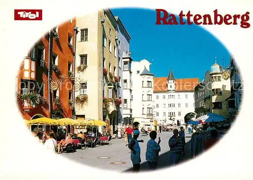 AK / Ansichtskarte Rattenberg_Inn Fussgaengerzone Altstadt Strassencafes Ladengeschaefte Rattenberg Inn