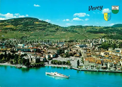 AK / Ansichtskarte Vevey_VD Chardonne et Mont Pelerin Lac Leman vue aerienne Vevey_VD