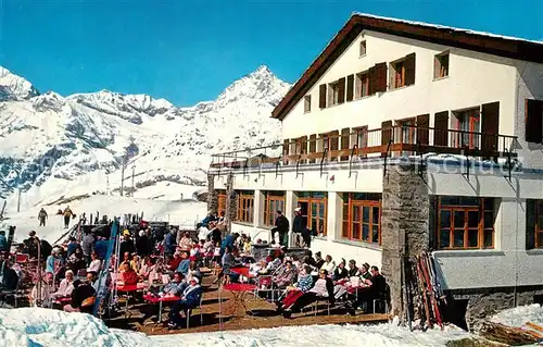 AK / Ansichtskarte Zermatt_VS Hotel Schwarzsee Sonnenterrasse Wintersportplatz Alpen Zermatt_VS