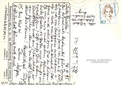 AK / Ansichtskarte Fuerstenberg_Havel Kirche Umgebung Stadtpark Bahnhof Wappen Fuerstenberg_Havel