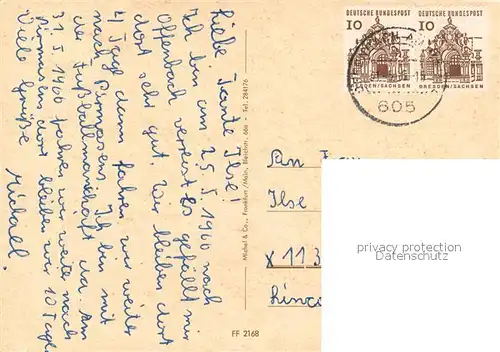 AK / Ansichtskarte Offenbach_Main Fontaene Kirche Parkbad Hallenbad Parkanlagen Innenstadt Offenbach Main