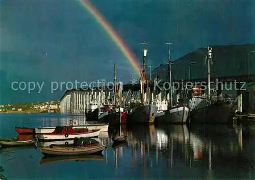 AK / Ansichtskarte Tromsoe Harbour Bridge Rainbow Tromsoe