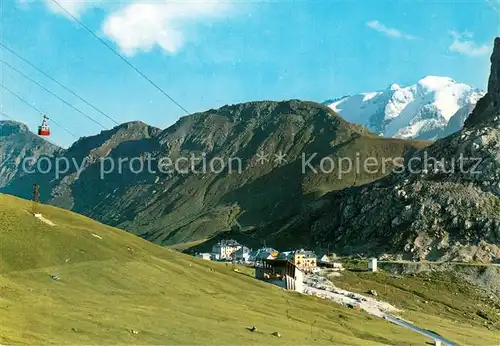 AK / Ansichtskarte Passo_Pordoi Veduta con la Marmolada e la Funivia del Sass Pordoi Passo Pordoi
