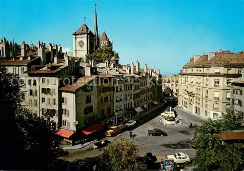 AK / Ansichtskarte Geneve_GE La place du Bourg de Four et la Cathedrale de Saint Pierre Geneve_GE