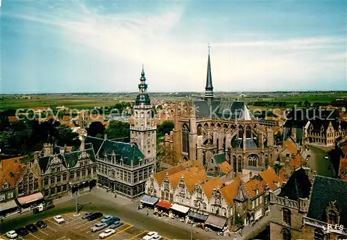 AK / Ansichtskarte Furnes_Flandre Grand  Place et Beffroi Eglise Furnes_Flandre