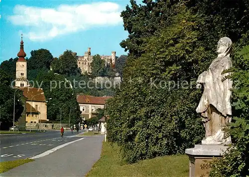 AK / Ansichtskarte Wolfsberg_Kaernten Ansicht mit Schloss Henckel von Donnersmark Denkmal Statue Wolfsberg Kaernten