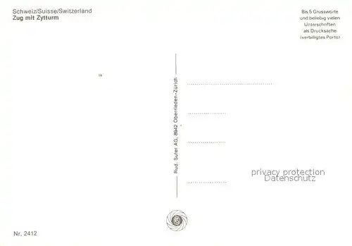 AK / Ansichtskarte Zug_ZG Zentrum mit Zytturm Zug_ZG