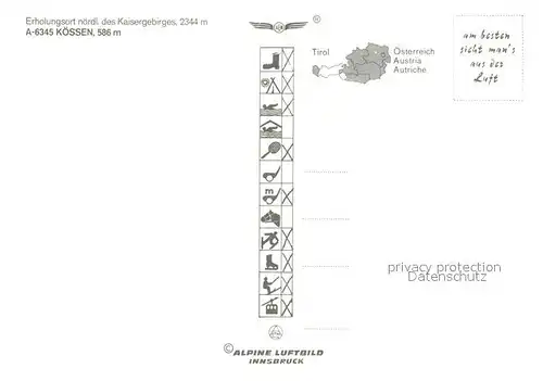 AK / Ansichtskarte Koessen_Tirol Panorama Erholungsort Alpen Wandern Radtouren Koessen Tirol