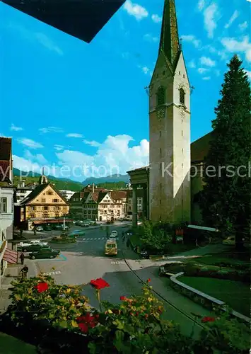 AK / Ansichtskarte Dornbirn_Vorarlberg Pfarrkirche St. Martin und Marktplatz Dornbirn Vorarlberg
