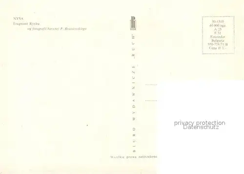 AK / Ansichtskarte Nysa Fragment Rynku Marktplatz Nysa