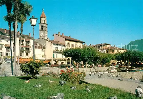 AK / Ansichtskarte Ascona_Lago_Maggiore Partie am Hafen Blick zur Kirche Ascona_Lago_Maggiore
