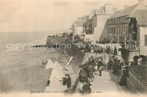 AK / Ansichtskarte Arromanches les Bains Plage a mar?e haute Arromanches les Bains