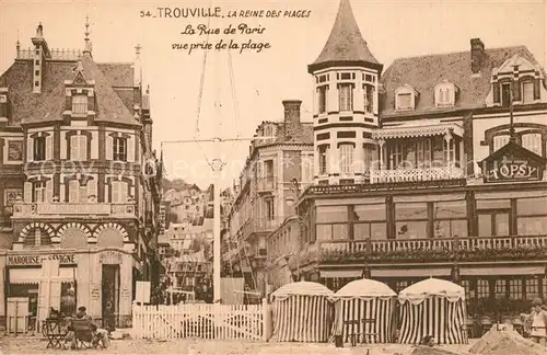 AK / Ansichtskarte Trouville sur Mer Rue de Paris Plage Trouville sur Mer