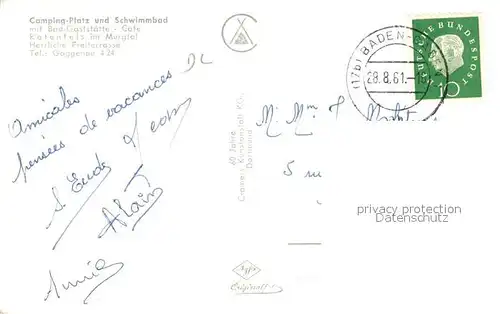 AK / Ansichtskarte Rotenfels Fliegeraufnahme Camping Freibad Rotenfels