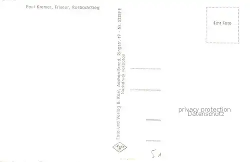 AK / Ansichtskarte Rosbach_Sieg Friseur Paul Kremer Rosbach Sieg