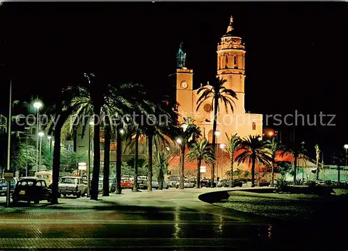 AK / Ansichtskarte Sitges Paseo de la Ribera Vista nocturna Sitges