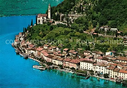 AK / Ansichtskarte Morcote_TI Lago di Lugano Luganersee Fliegeraufnahme Morcote_TI
