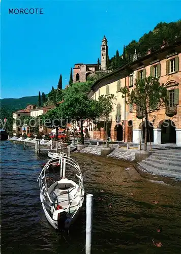 AK / Ansichtskarte Morcote_TI Haeuserpartie am Luganersee Morcote_TI