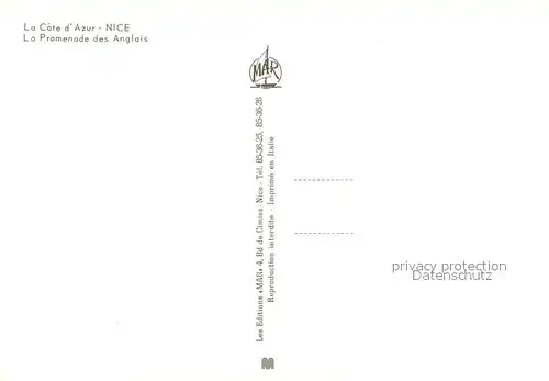 AK / Ansichtskarte Nice_Alpes_Maritimes Promenade des Anglais Cote d Azur Nice_Alpes_Maritimes