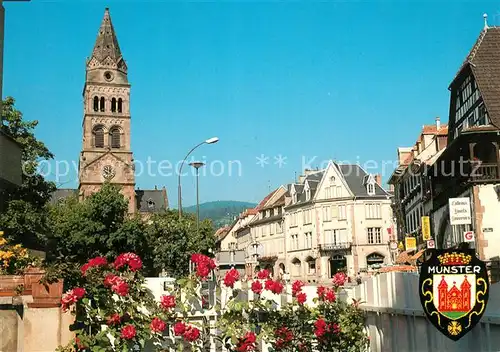 AK / Ansichtskarte Munster_Haut_Rhin_Elsass Temple protestant Place du marche Munster_Haut_Rhin_Elsass